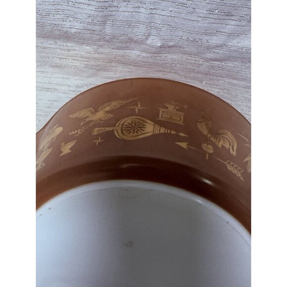 Vintage Pyrex 475-B 2 1/2 Qt Early American White Nesting Round Handles *No Lid* - Picture 7 of 10